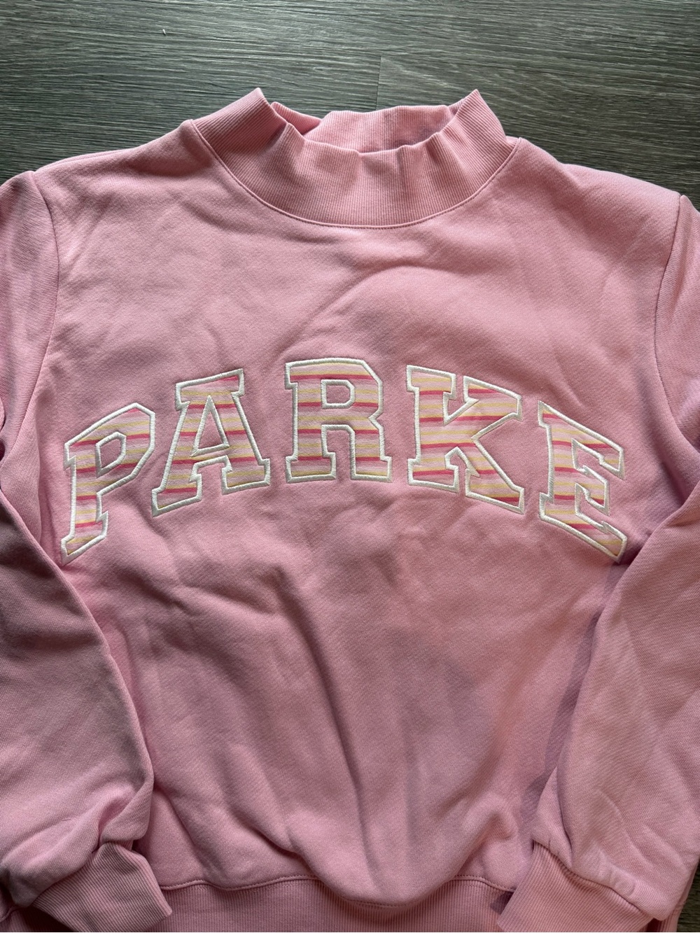 Parke Varsity Mockneck Sweetpea NWT - Picture 9 of 9